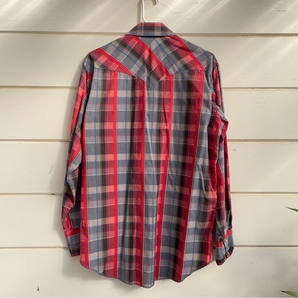 EUC Vintage Wrangler Pear Button‎ Western Shirt Cowboy Cut - Picture 2 of 5